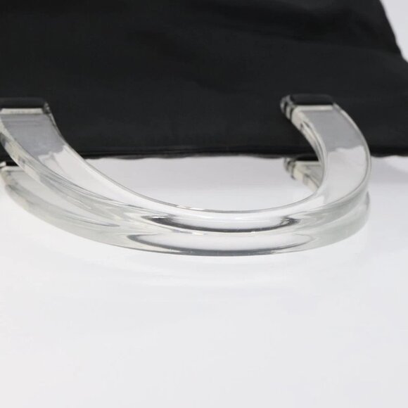 PRADA Hand Bag Nylon Plastic Black Silver Auth 119188 - Picture 8 of 15